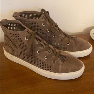1. State brown leather high top sneakers sz 9.5